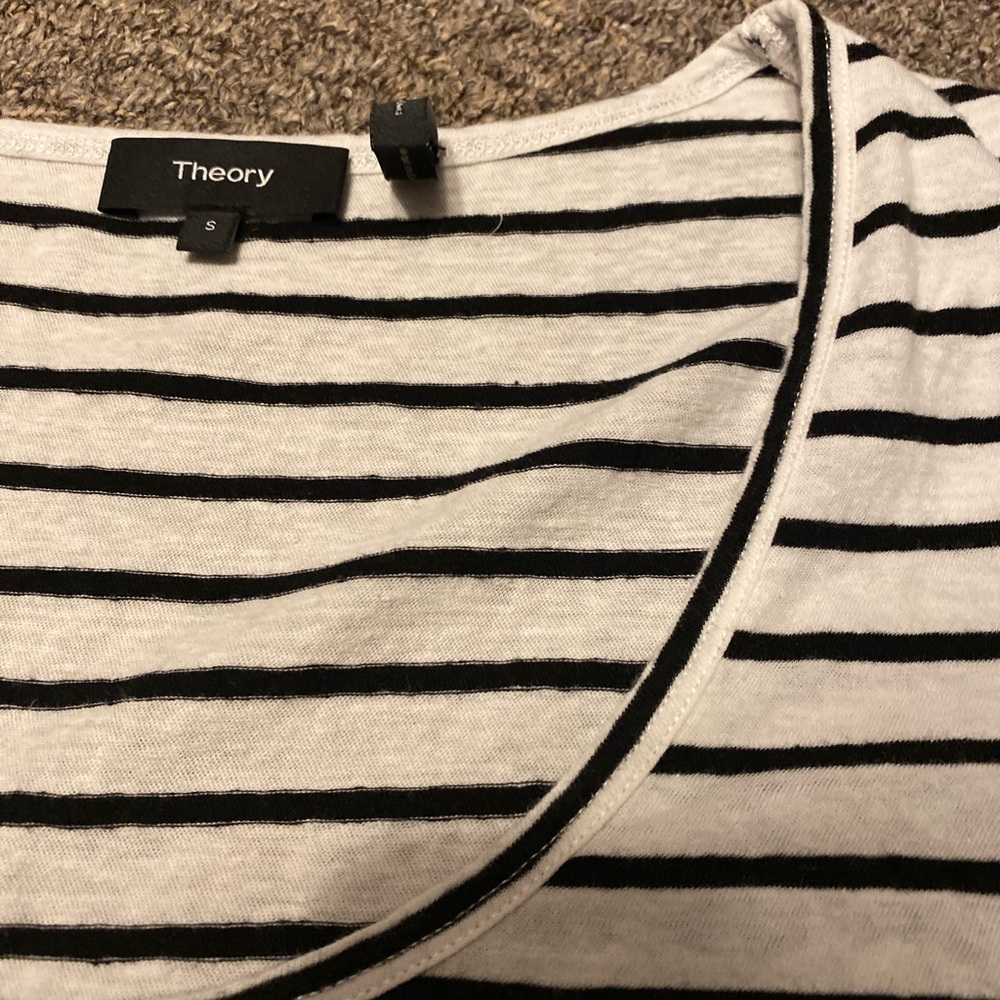 Theory Navigate Striped Tee | Size M - Picture 6 of 7